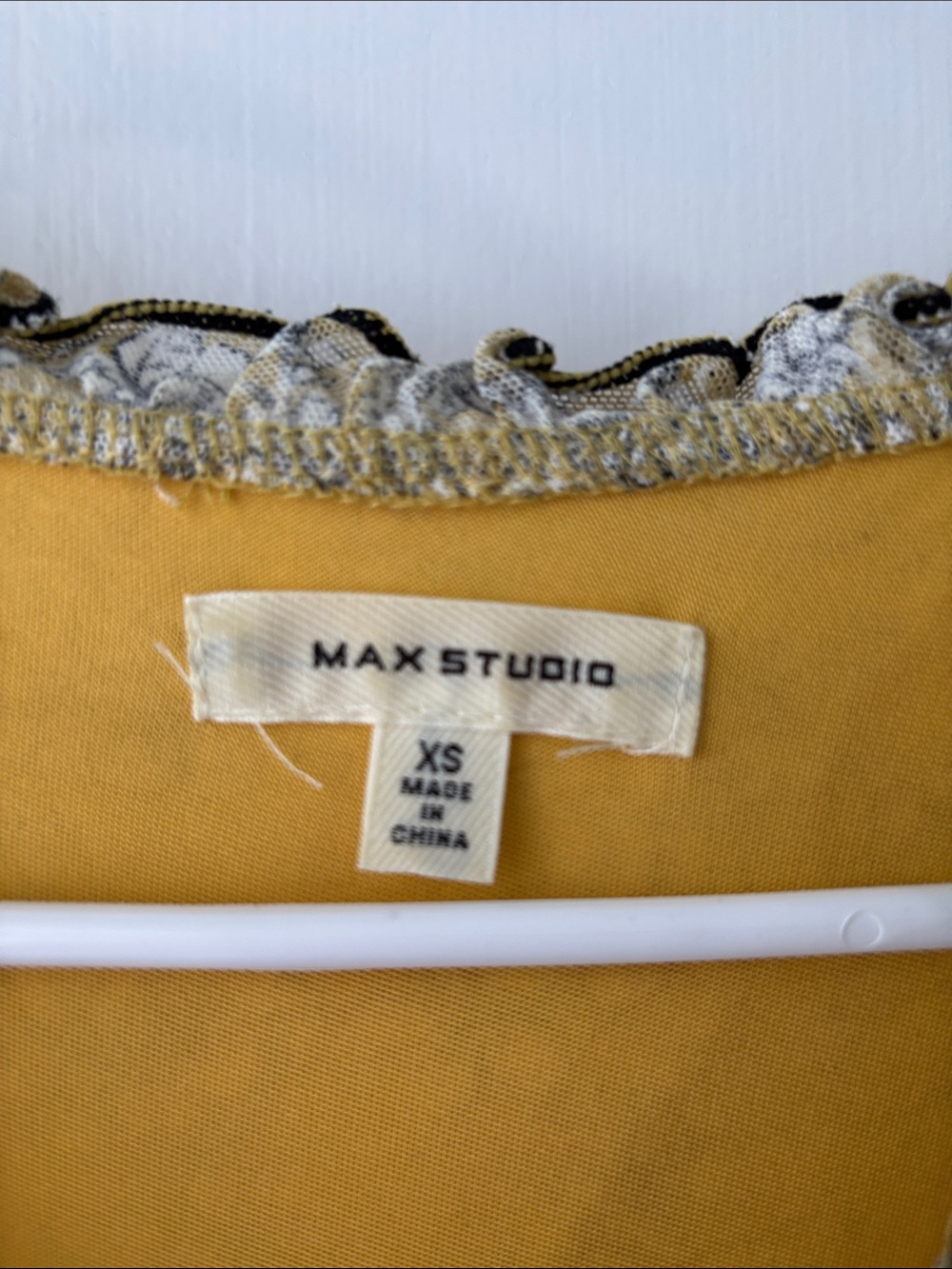 Max Studio Mustard Floral Smocked V-Neck Midi Dress - Picture 3 of 4